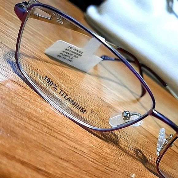 100% Titanium Eyeglass Frame, Woman, Rx'able, Purple Glasses, 56 16 140 NEW - Picture 3 of 11